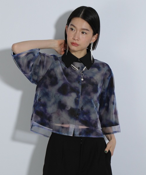 HARE スイサイガラシャツ FREEサイズ 水彩画風 HARE ブラウス シャツ スイサイガラシャツ(HARE) レディース