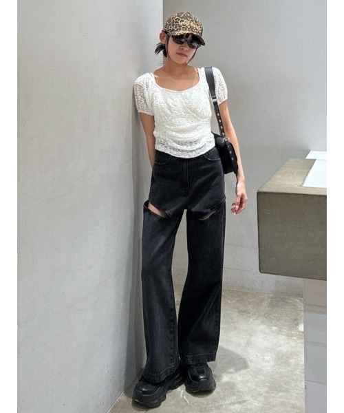 SLY ジーンズ デニム デニムパンツ J/W HOLE TUCK PT-E ジャスト
