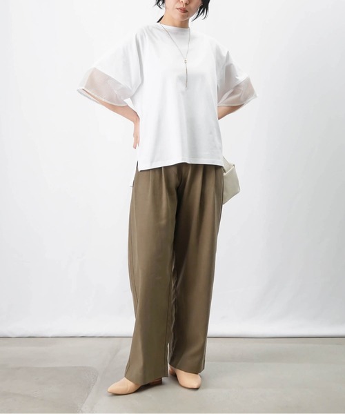tシャツ LC/LLL オーガンジー切替プルオーバー レディース LADY LUCK LUCA tシャツ LC/LLL オーガンジー切替プルオーバー