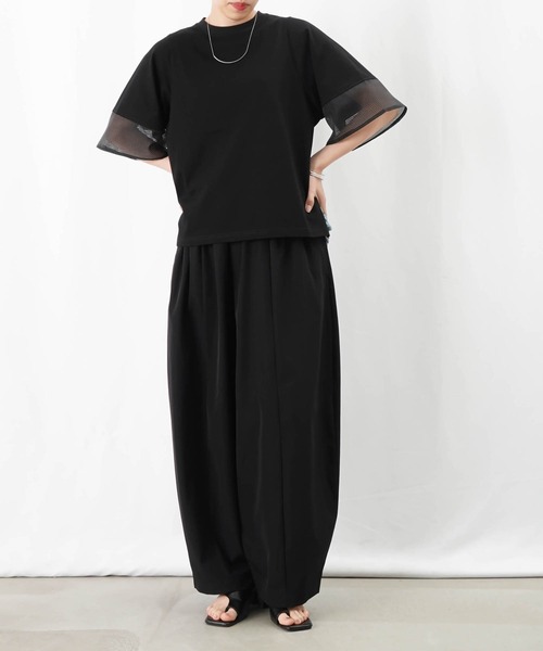 LADY LUCK LUCA tシャツ LC/LLL オーガンジー切替プルオーバー