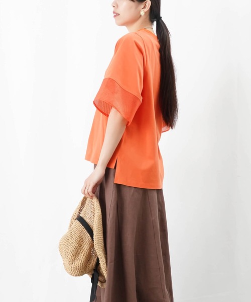 LADY LUCK LUCA tシャツ LC/LLL オーガンジー切替プルオーバー