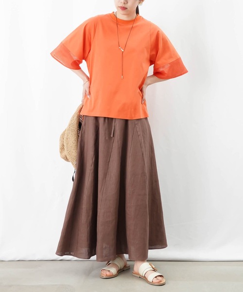 tシャツ EGLANTINE チェック切替プルオーバー レディース EGLANTINE tシャツ チェック切替プルオーバー レディース