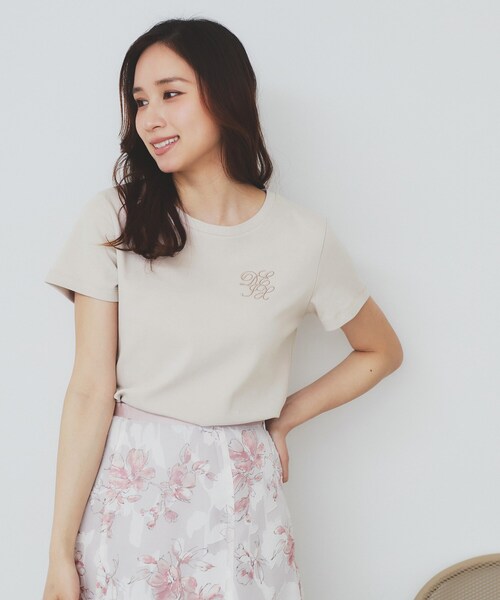 Tシャツ レディース index tシャツ エンブレム刺繍Tシャツ「UV/接触冷感/洗濯機洗い