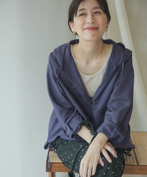 「URBAN RESEARCH DOORS」 プルオーバーパーカー MEDIUM ネイビー レディース