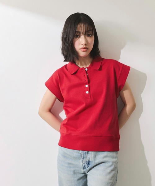 【送料込み】JUN&ROPĒ ノースリーブポロシャツ&スカートセットアップ ADAM ET ROPE' ポロシャツ ポロ 「WEB限定」スリーブレスポロ