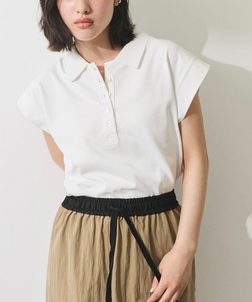 アダムエロペ　スリーブレスポロトップス 楽天市場】【SALE／60%OFF】【WEB限定】スリーブレスポロトップス ADAM