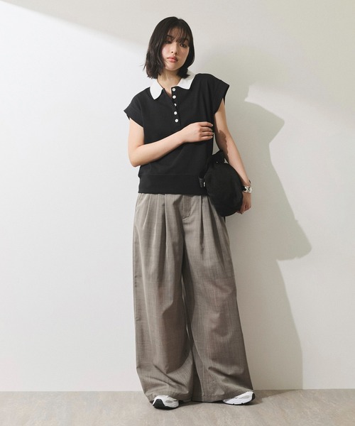 アダムエロペ　スリーブレスポロトップス ADAM ET ROPE' ポロシャツ ポロ 「WEB限定」スリーブレスポロ