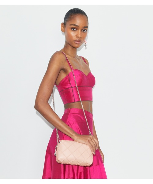 美品 トリーバーチ フレミング チェーン キルティング ショルダー クロスボディ TORY BURCH Tory Burch トリーバーチ チェーンバッグ ボディ