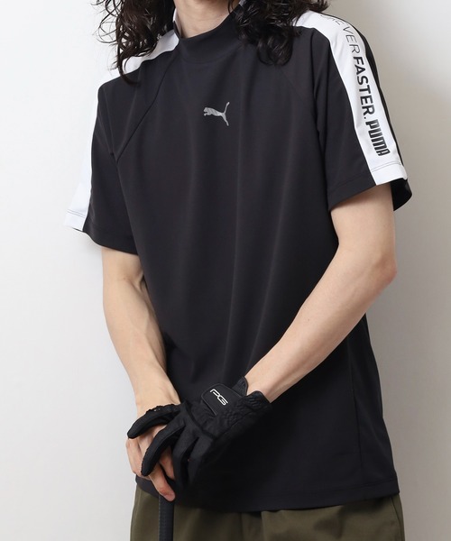 ゴルフ　プーマ　PUMA モックネック　ブラック PUMA tシャツ プーマ メンズ ゴルフ PF テック ライン