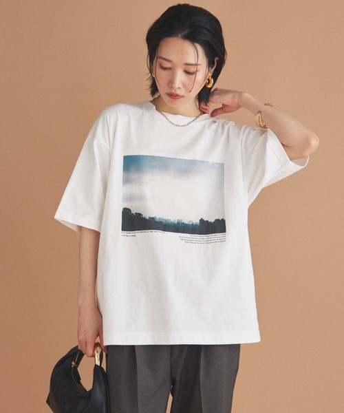 tシャツ フォトプリント半袖Tee レディース