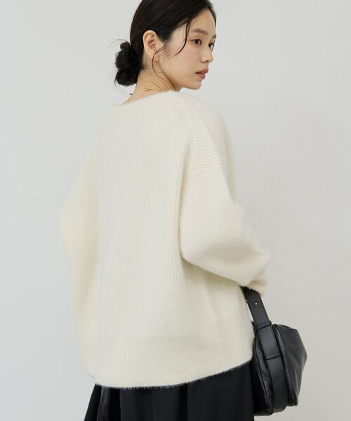 GALLARDAGALANTE ニット セーター ファーVネックカーディガン