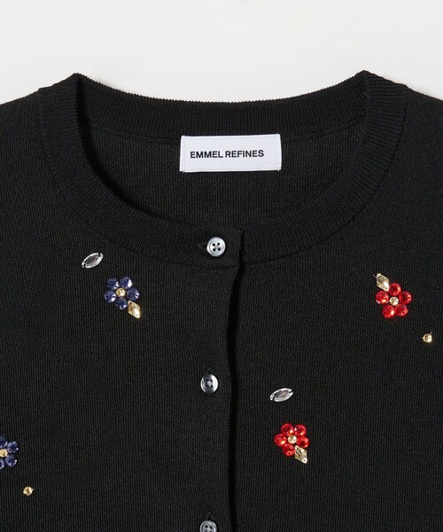 カーディガン 「EMMEL REFINES」EM フラワー ビジュー カーディガン レディース UNITED ARROWS green label relaxing｜<EMMEL REFINES>EM