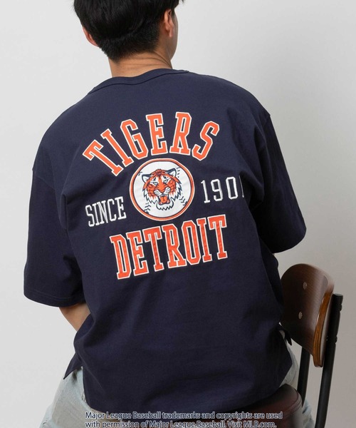 「MLB」 半袖Tシャツ L ネイビー メンズ