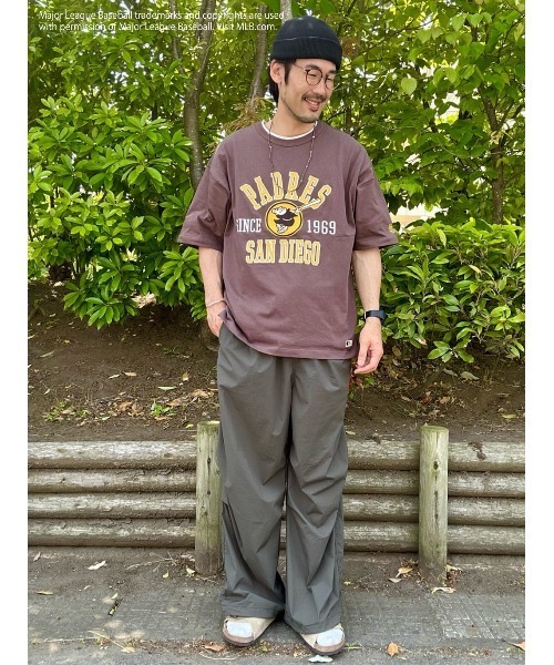 「MLB」 半袖Tシャツ L ネイビー メンズ