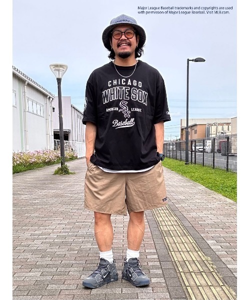 「MLB」 半袖Tシャツ L ネイビー メンズ