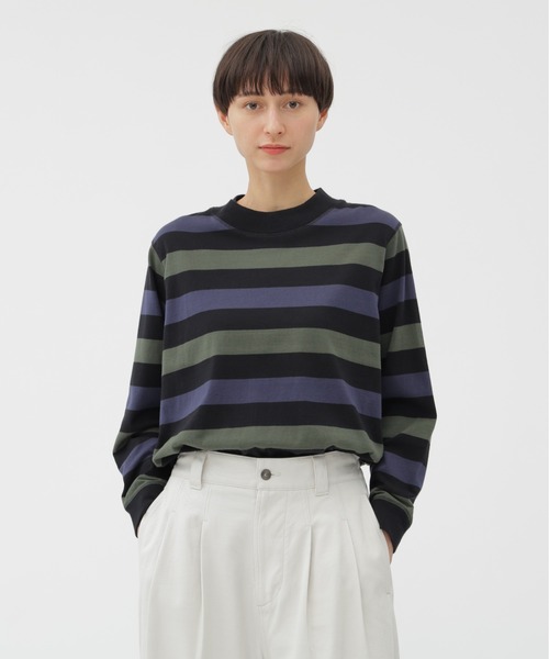 tシャツ THREE COLOUR BLOCK STRIPE レディース