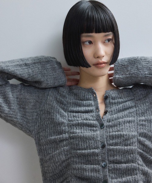 【未使用】ADAM ET ROPE'☆カーディガン モヘア☆L☆グレー ADAM ET ROPE' カーディガン 「WEB限定」ダブルモヘア
