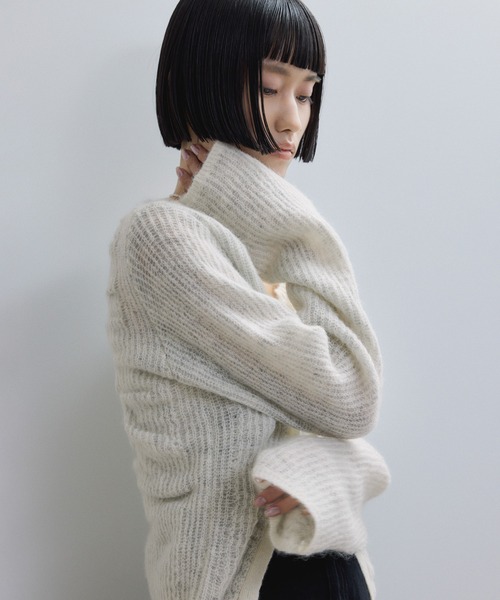 ロエベ インターシャ モヘアカーディガン／XS ロエベ インターシャ モヘアカーディガン／XS