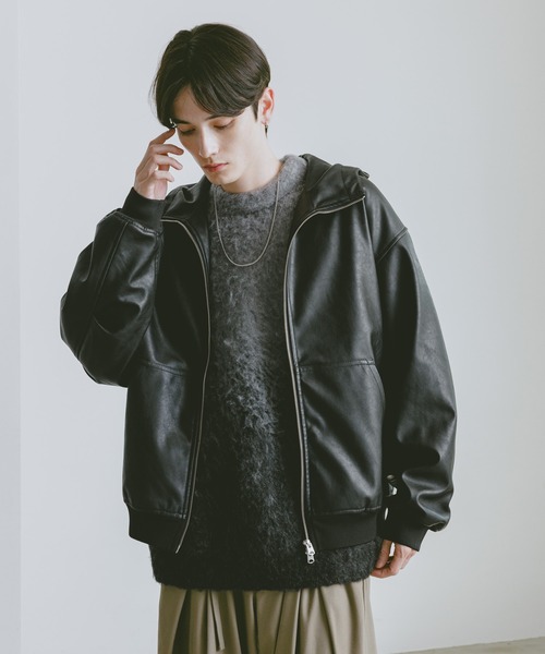 RAGEBLUE ブルゾン アウター シンセティックレザー/ジップアップ