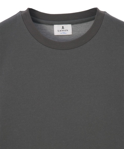 LANVIN en Bleu tシャツ 2重編み 裾ドローコード付き ロンT メンズ