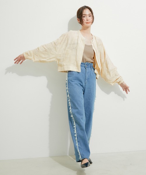 「LE CERCLE par rope'」 ジップアップブルゾン FREE グリーン系その他2 レディース_画像4