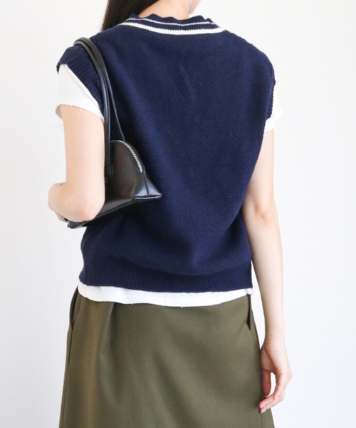 「gossip！ロサンゼルス」 ニットベスト FREE ネイビー レディース_画像3