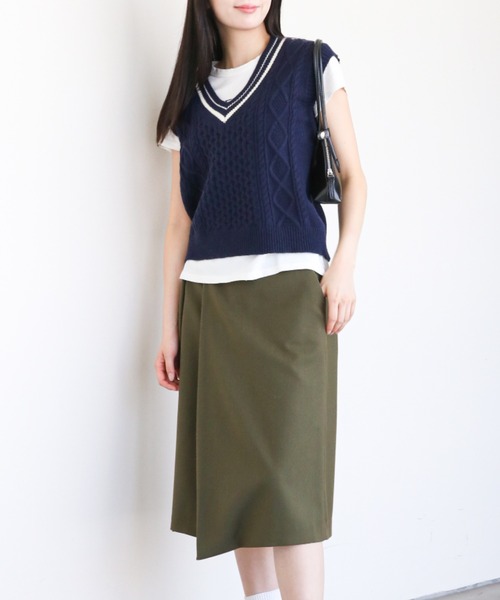 「gossip！ロサンゼルス」 ニットベスト FREE ネイビー レディース_画像4