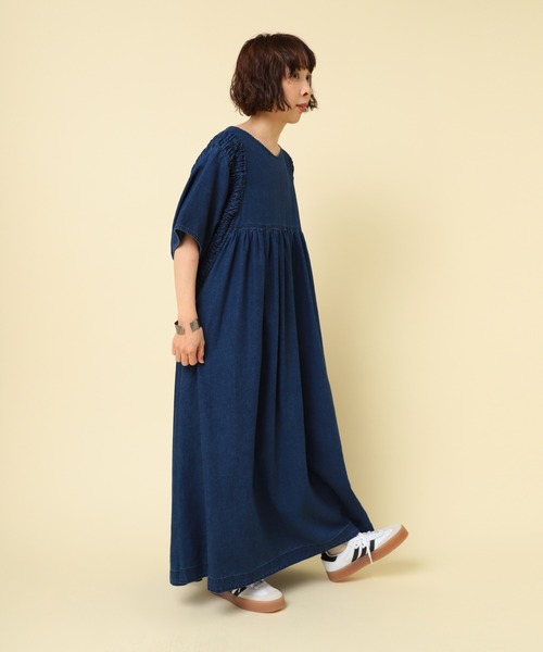 「RNA-N」 半袖ワンピース MEDIUM ダークインディゴブルー レディース_画像4