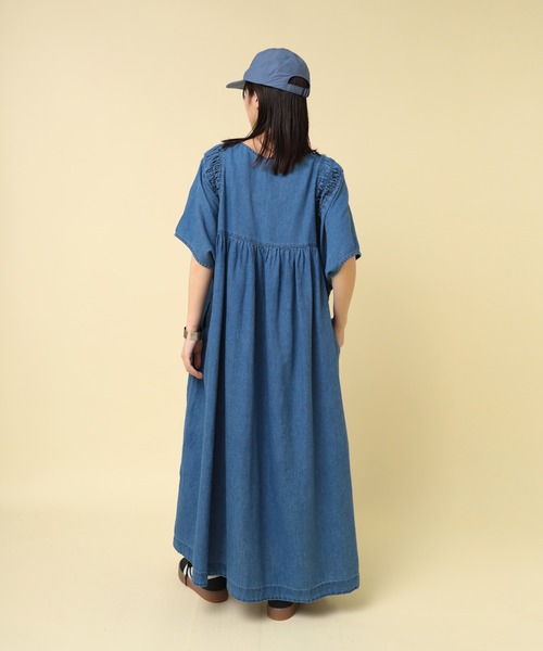 「RNA-N」 半袖ワンピース MEDIUM ダークインディゴブルー レディース_画像6