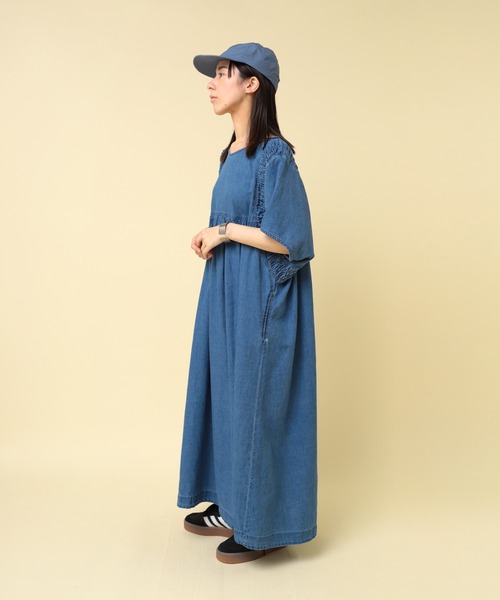 「RNA-N」 半袖ワンピース MEDIUM ダークインディゴブルー レディース_画像7