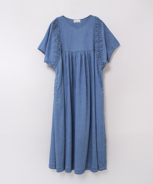 「RNA-N」 半袖ワンピース MEDIUM ダークインディゴブルー レディース_画像9