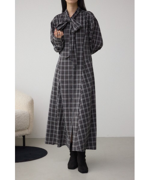 AZUL BY MOUSSY（アズールバイマウジー） ワンピース チェックボウタイ