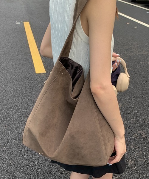 トートバッグ 「A4対応」大容量ワンハンドルスエードトートバッグ