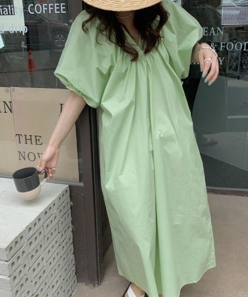 「N.s」 半袖ワンピース FREE ライトグリーン レディース_画像7