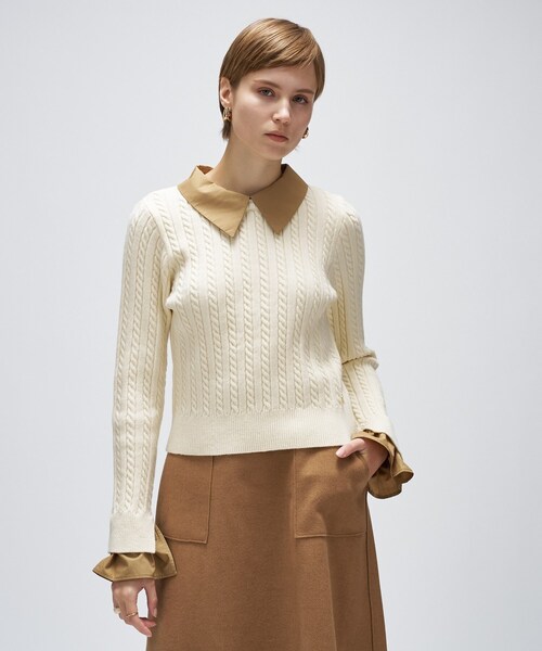 cloenc（クロエンス） ニット セーター 2wayバイカラーミニケーブル