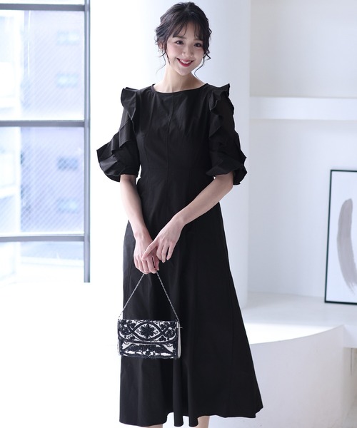 「PourVous」 半袖ワンピース M ベージュ レディース_画像2