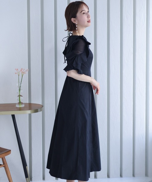「PourVous」 半袖ワンピース M ベージュ レディース_画像7