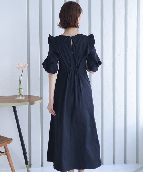 「PourVous」 半袖ワンピース M ベージュ レディース_画像8
