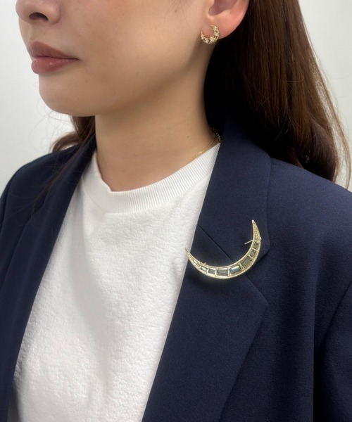 LANVIN en Bleu ブローチ 三日月モチーフブローチ レディース