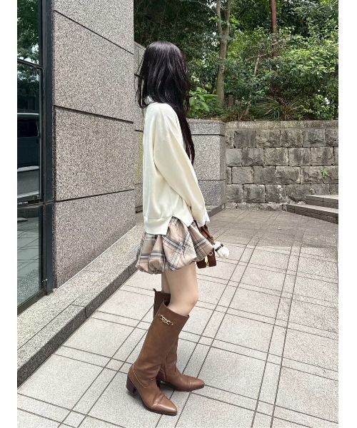 LILY BROWN ニットドッキングバルーンワンピース ニットドッキングバルーンワンピース(ニットワンピース)｜ワンピース