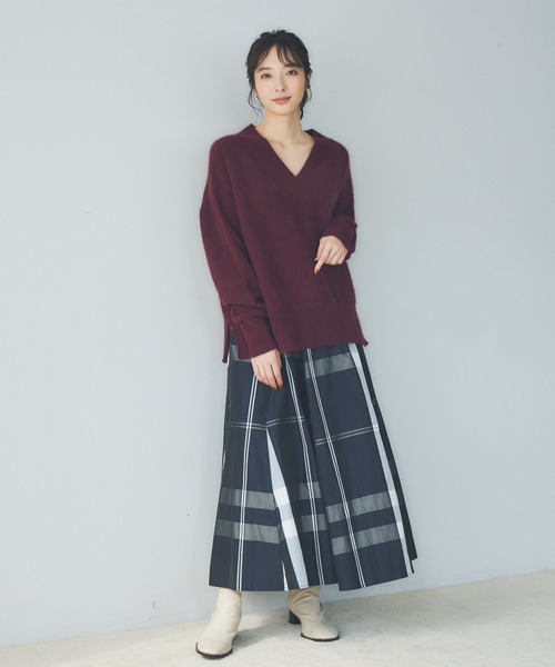 「Andemiu」 長袖ニット FREE ボルドー レディース_画像2