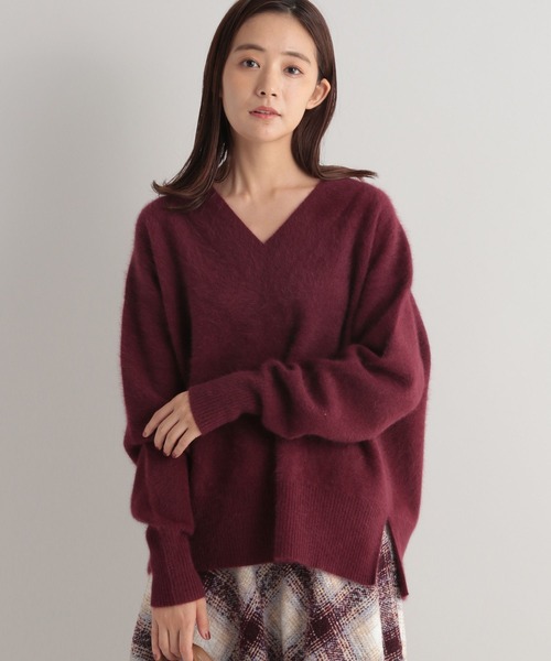「Andemiu」 長袖ニット FREE ボルドー レディース_画像5