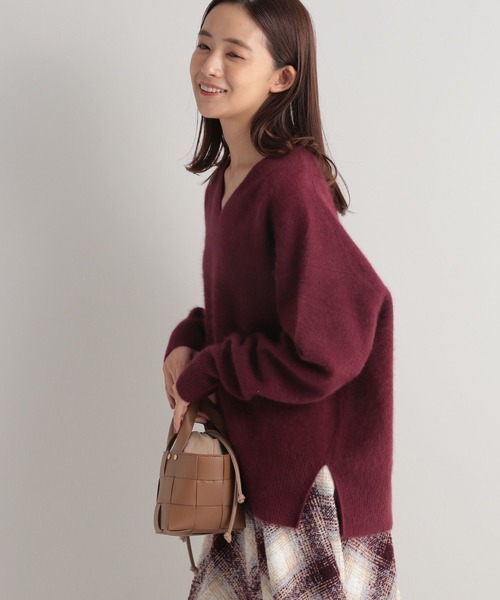 「Andemiu」 長袖ニット FREE ボルドー レディース_画像6