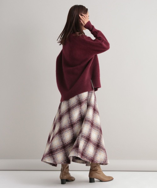 「Andemiu」 長袖ニット FREE ボルドー レディース_画像7