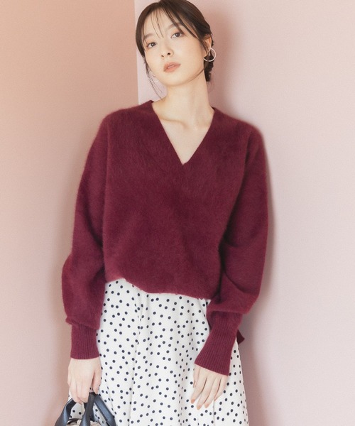 「Andemiu」 長袖ニット FREE ボルドー レディース_画像9