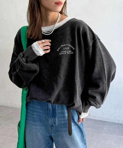 「CPCM」 スウェットカットソー FREE ネイビー レディース_画像5