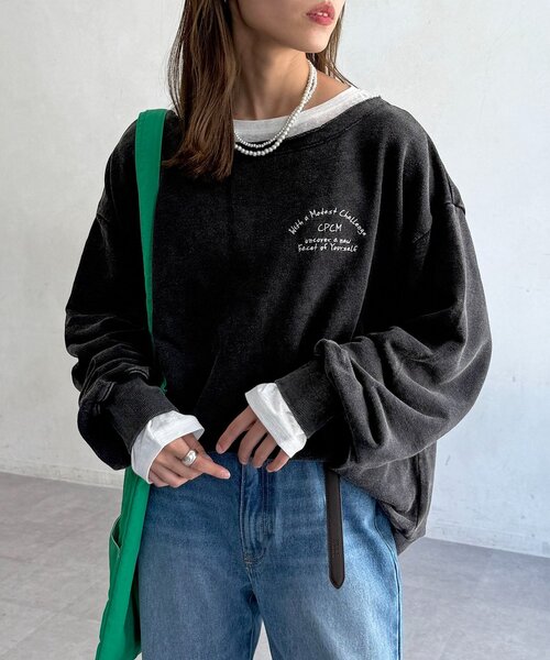 「CPCM」 スウェットカットソー FREE ネイビー レディース_画像6