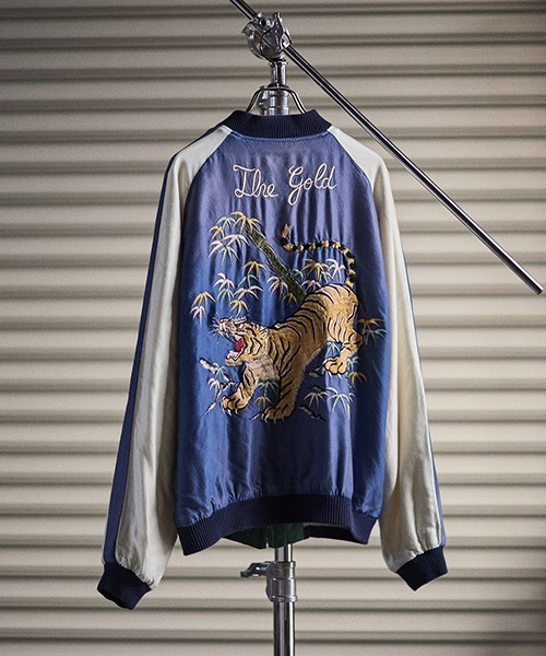 スカジャン GOLD / ゴールド：別注 SOUVENIR JACKET AGED MODEL：25B-GL15736AK「MUS」 メンズの画像