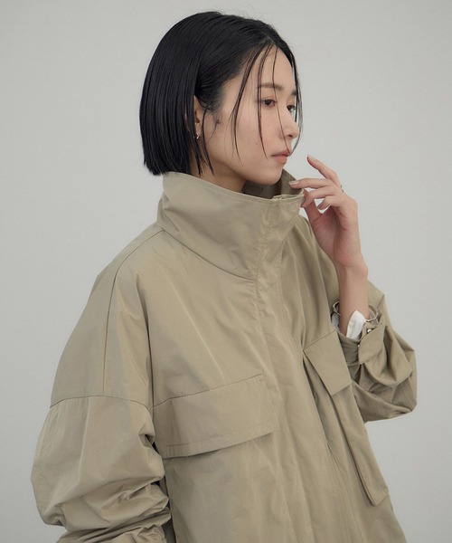 アダムエロペ スタンドカラーブルゾン 春秋 ベージュ 美品 軽量 SALON adam et rope'（サロン アダム エ ロペ） ブルゾン アウター