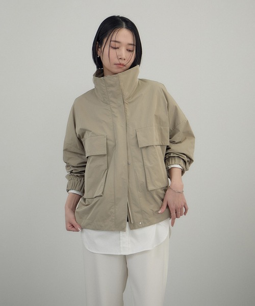 サロン　アダムエロペ　リモンタナイロン / スタンドカラーブルゾン　新品 SALON adam et ropé(サロン アダム エ ロペ) / リモンタナイロン